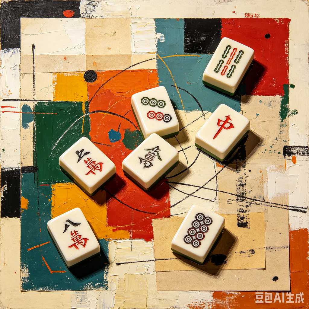 artistic mahjong tiles set
